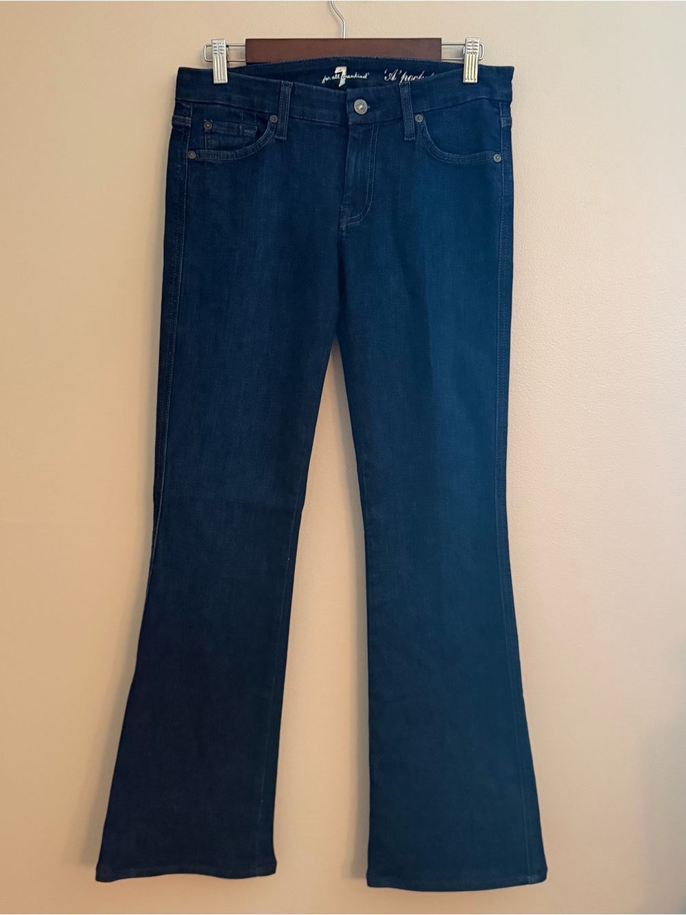 7 For All Mankind A Pocket Flare Jeans Dark Wash Size 29 - Picture 2 of 10
